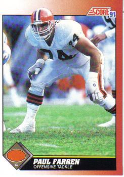 #143 Paul Farren - Cleveland Browns - 1991 Score Football