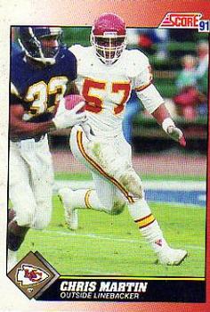 #157 Chris Martin - Kansas City Chiefs - 1991 Score Football
