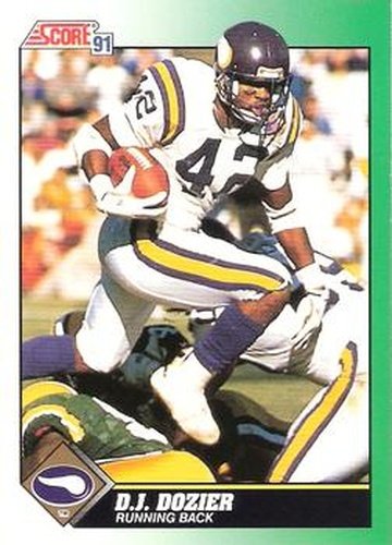 #274 D.J. Dozier - Minnesota Vikings - 1991 Score Football