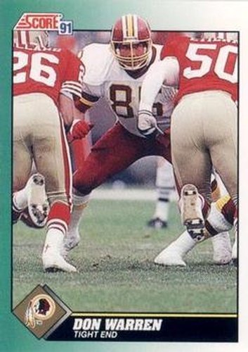 #276 Don Warren - Washington Redskins - 1991 Score Football