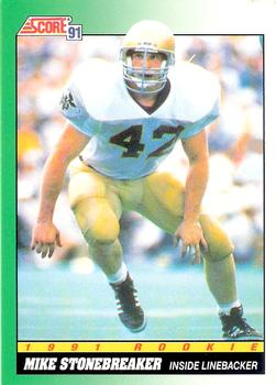 #319 Mike Stonebreaker - Notre Dame Fighting Irish - 1991 Score Football