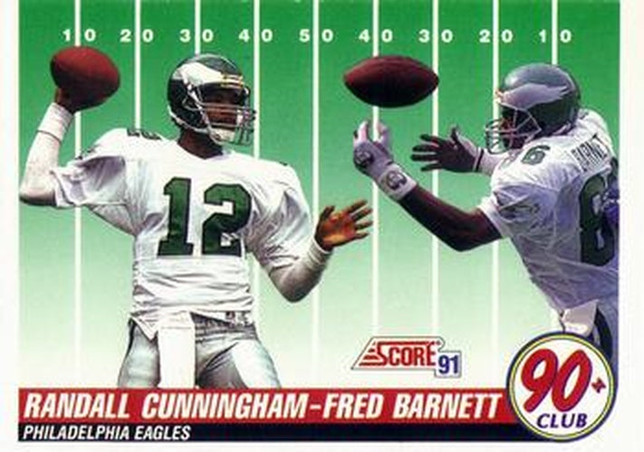 #320 Randall Cunningham / Fred Barnett - Philadelphia Eagles - 1991 Score Football