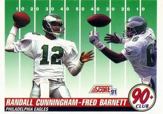 #320 Randall Cunningham / Fred Barnett - Philadelphia Eagles - 1991 Score Football