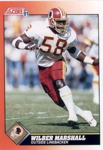 #387 Wilber Marshall - Washington Redskins - 1991 Score Football