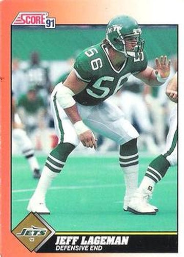 #444 Jeff Lageman - New York Jets - 1991 Score Football