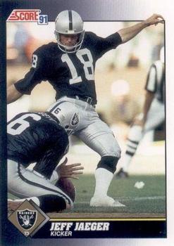 #499 Jeff Jaeger - Los Angeles Raiders - 1991 Score Football