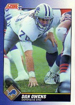 #49 Dan Owens - Detroit Lions - 1991 Score Football