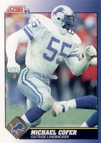 #55 Michael Cofer - Detroit Lions - 1991 Score Football