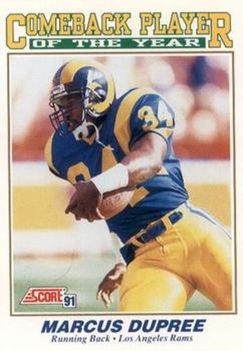 #618 Marcus Dupree - Los Angeles Rams - 1991 Score Football