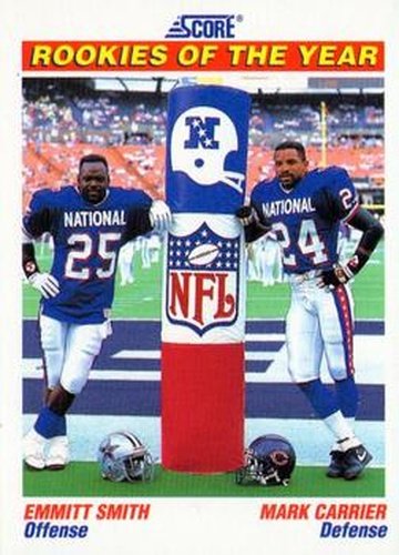 #675 Emmitt Smith / Mark Carrier - Dallas Cowboys / Chicago Bears - 1991 Score Football