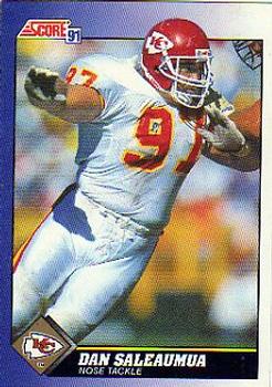 #78 Dan Saleaumua - Kansas City Chiefs - 1991 Score Football