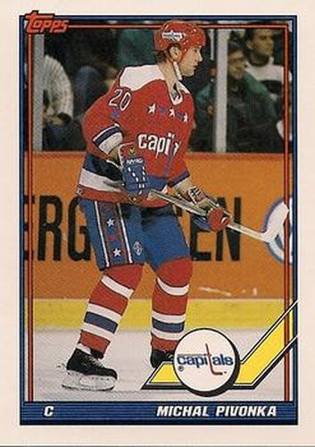 #327 Michal Pivonka - Washington Capitals - 1991-92 Topps Hockey