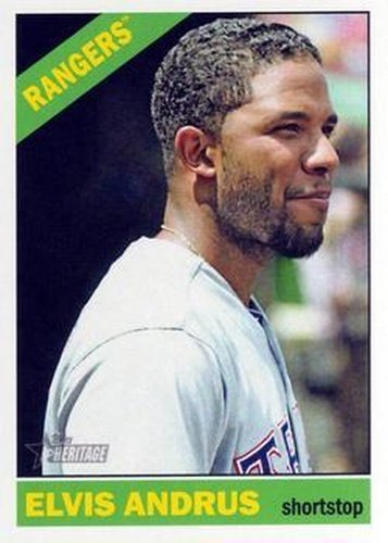 #327 Elvis Andrus - Texas Rangers - 2015 Topps Heritage Baseball