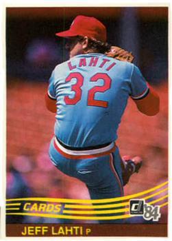 #327 Jeff Lahti - St. Louis Cardinals - 1984 Donruss Baseball