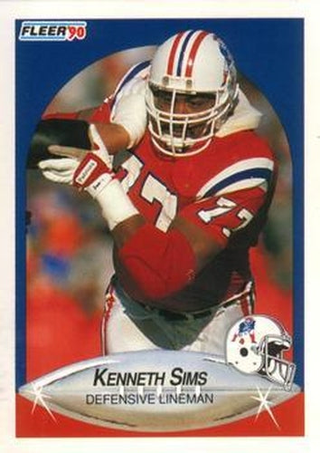 #327 Kenneth Sims - New England Patriots - 1990 Fleer Football