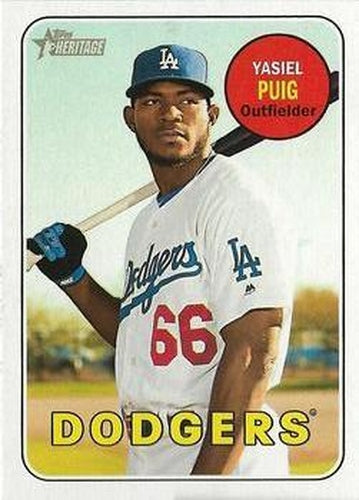 #327 Yasiel Puig - Los Angeles Dodgers - 2018 Topps Heritage Baseball