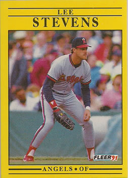 #327 Lee Stevens - California Angels - 1991 Fleer Baseball