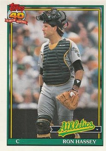#327 Ron Hassey - Oakland Athletics - 1991 O-Pee-Chee Baseball