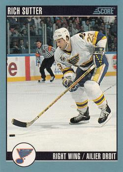 #327 Rich Sutter - St. Louis Blues - 1992-93 Score Canadian Hockey