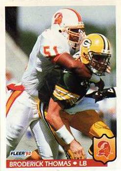#411 Broderick Thomas - Tampa Bay Buccaneers - 1992 Fleer Football