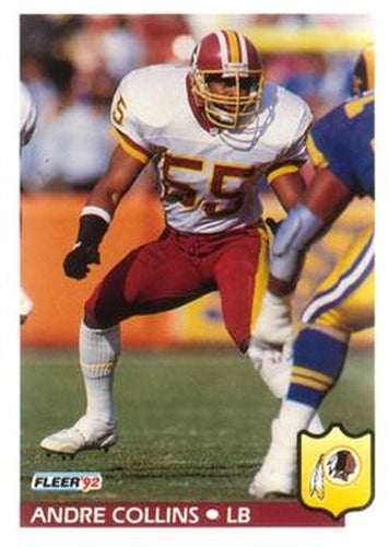 #416 Andre Collins - Washington Redskins - 1992 Fleer Football