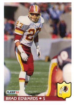 #417 Brad Edwards - Washington Redskins - 1992 Fleer Football
