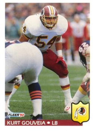 #418 Kurt Gouveia - Washington Redskins - 1992 Fleer Football