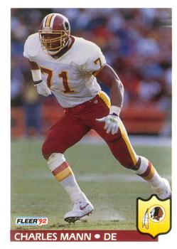 #423 Charles Mann - Washington Redskins - 1992 Fleer Football