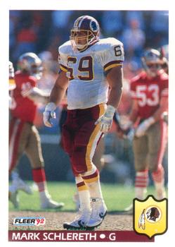 #430 Mark Schlereth - Washington Redskins - 1992 Fleer Football