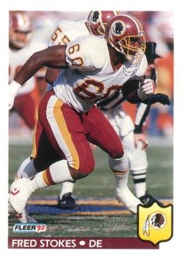 #431 Fred Stokes - Washington Redskins - 1992 Fleer Football
