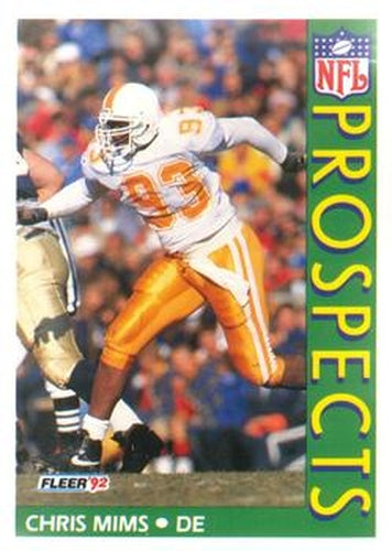 #443 Chris Mims - Tennessee Volunteers - 1992 Fleer Football