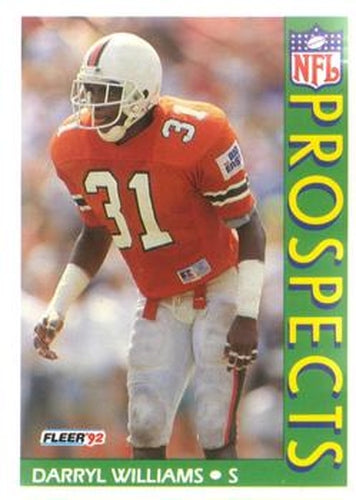 #451 Darryl Williams - Miami Hurricanes - 1992 Fleer Football