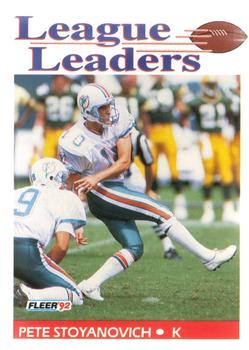 #458 Pete Stoyanovich - Miami Dolphins - 1992 Fleer Football