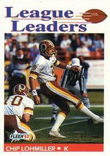 #459 Chip Lohmiller - Washington Redskins - 1992 Fleer Football