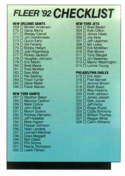 #479 Checklist: 269-386 - New Orleans Saints / New York Giants / New York Jets / Philadelphia Eagles / Phoenix Cardinals / Pittsburgh Steelers / San Diego Chargers / San Francisco 49ers - 1992 Fleer Football