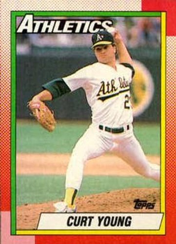 #328 Curt Young - Oakland Athletics - 1990 Topps Baseball