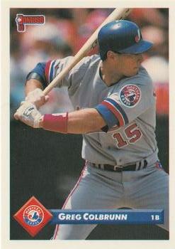 #328 Greg Colbrunn - Montreal Expos - 1993 Donruss Baseball