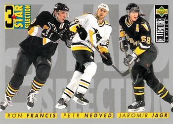 #328 Jaromir Jagr / Petr Nedved / Ron Francis - Pittsburgh Penguins - 1996-97 Collector's Choice Hockey