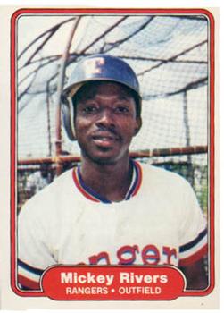#328 Mickey Rivers - Texas Rangers - 1982 Fleer Baseball