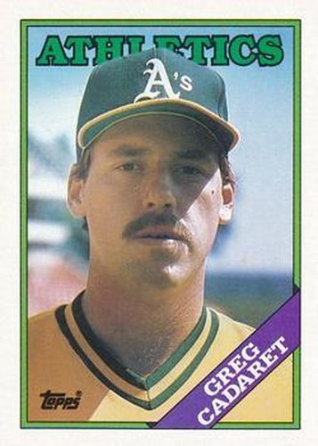 #328 Greg Cadaret - Oakland Athletics - 1988 Topps Baseball