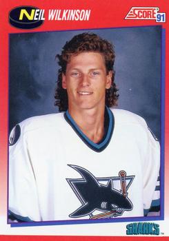 #328 Neil Wilkinson - San Jose Sharks - 1991-92 Score Canadian Bilingual Hockey