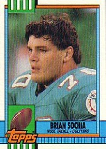 #329 Brian Sochia - Miami Dolphins - 1990 Topps Football