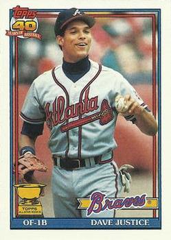 #329 Dave Justice - Atlanta Braves - 1991 Topps Baseball