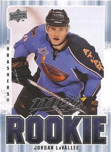 #329 Jordan LaVallee - Atlanta Thrashers - 2008-09 Upper Deck MVP Hockey