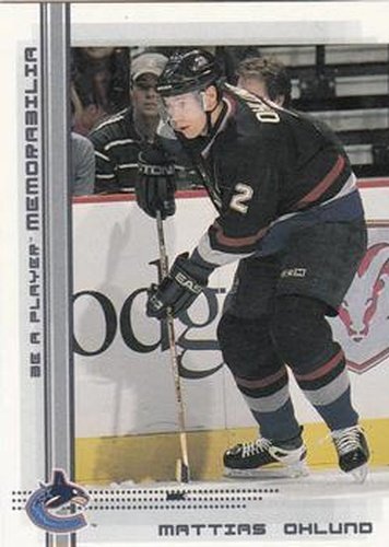 #329 Mattias Ohlund - Vancouver Canucks - 2000-01 Be a Player Memorabilia Hockey