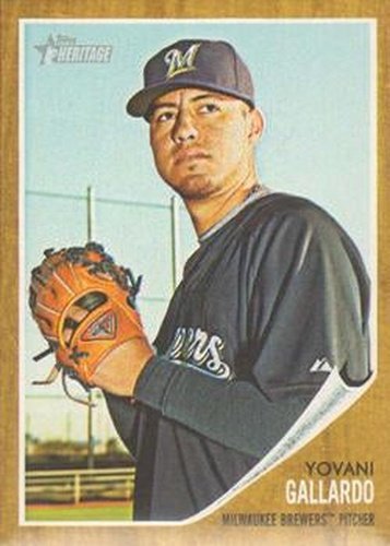 #329 Yovani Gallardo - Milwaukee Brewers - 2011 Topps Heritage Baseball