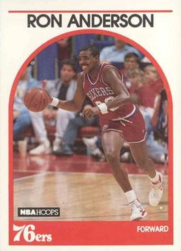 #32 Ron Anderson - Philadelphia 76ers - 1989-90 Hoops Basketball