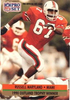 #32 Russell Maryland - Miami Hurricanes - 1991 Pro Set Football