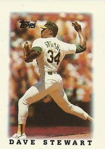 #32 Dave Stewart - Oakland Athletics - 1988 Topps Major League Leaders Minis Baseball