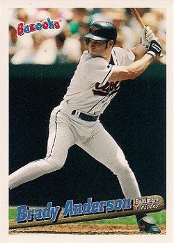 #32 Brady Anderson - Baltimore Orioles - 1996 Bazooka Baseball